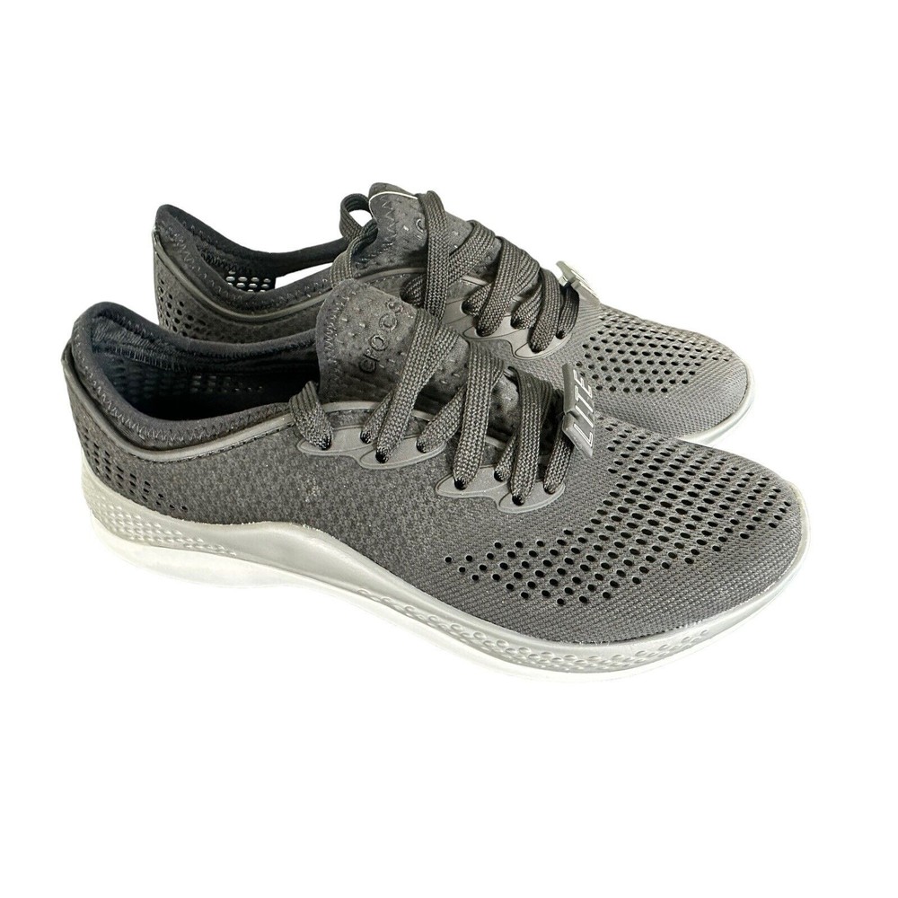 Crocs Women's Literide 360 Pacer Waterproof Sneakers Shoes Black Grey Size 9 New